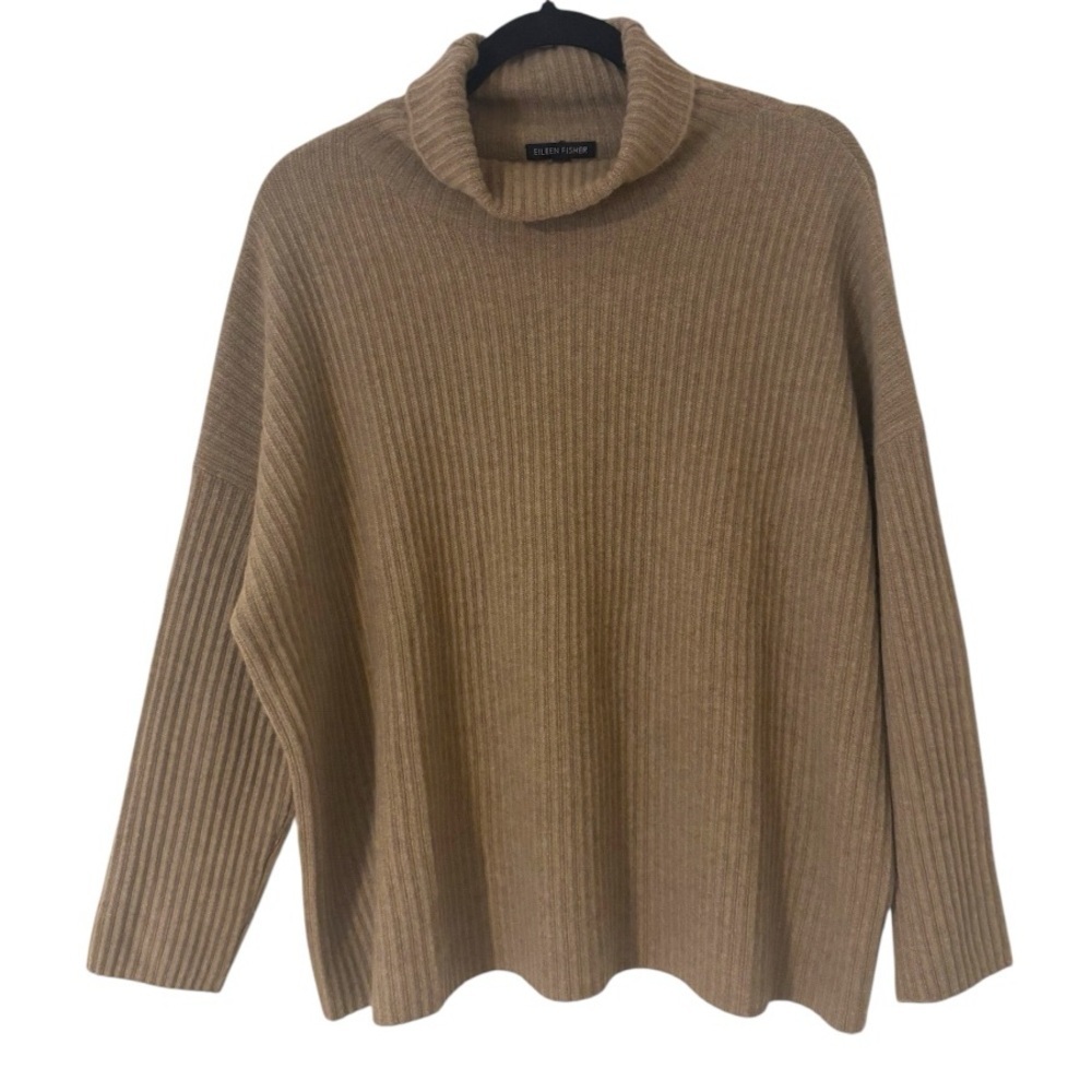 Eileen Fisher Cashmere Ribbed Turtleneck Sweater - Picture 2 of 6